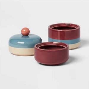 Opalhouse jungalow stacking tiered bathroom stoneware jars canister